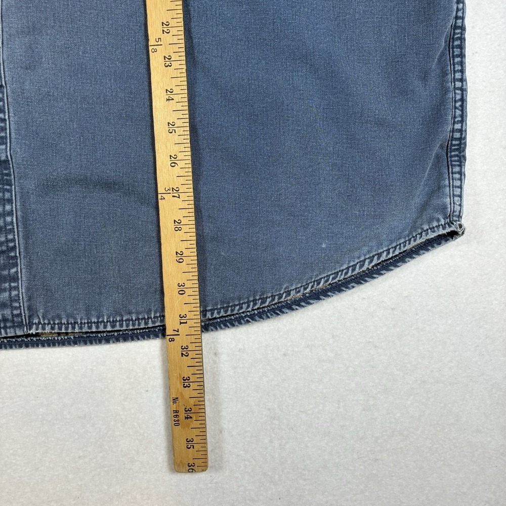 Vintage L.L. Bean Men's 2XL Denim Flannel Lined Shirt Jacket Distressed READ - Picture 6 of 16
